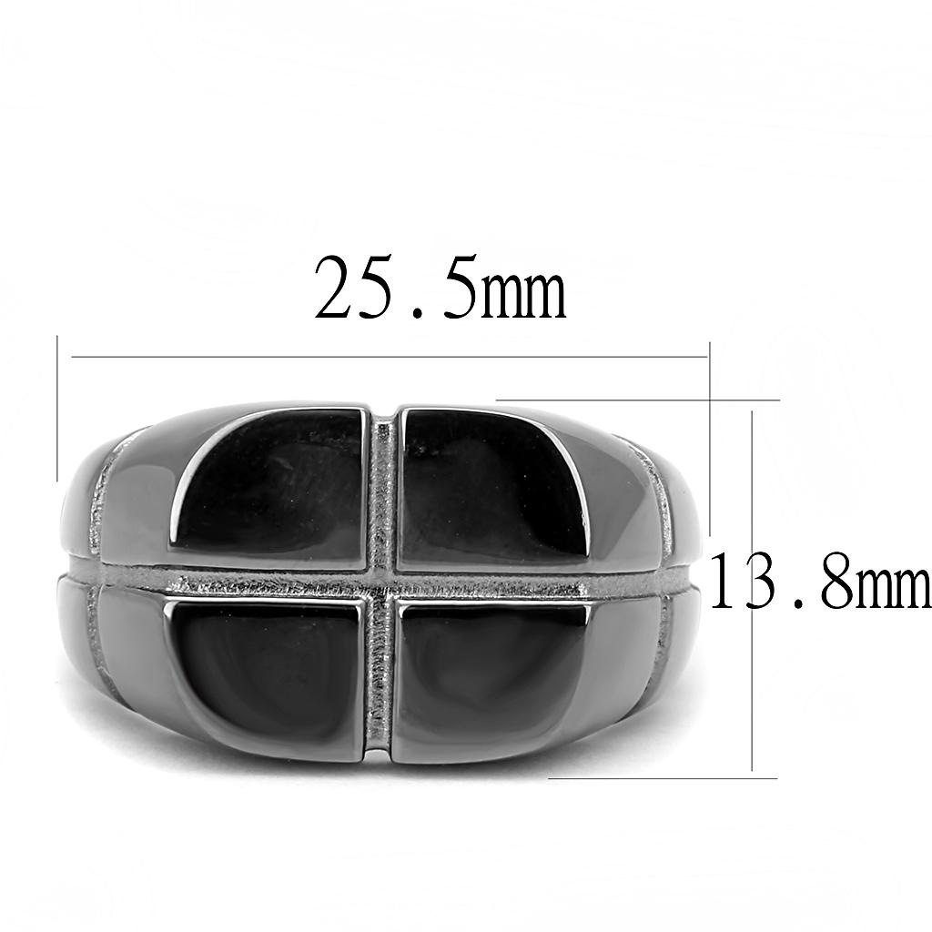 TK3273 - IP Light Black (IP Gun) Stainless Steel Ring with No Stone