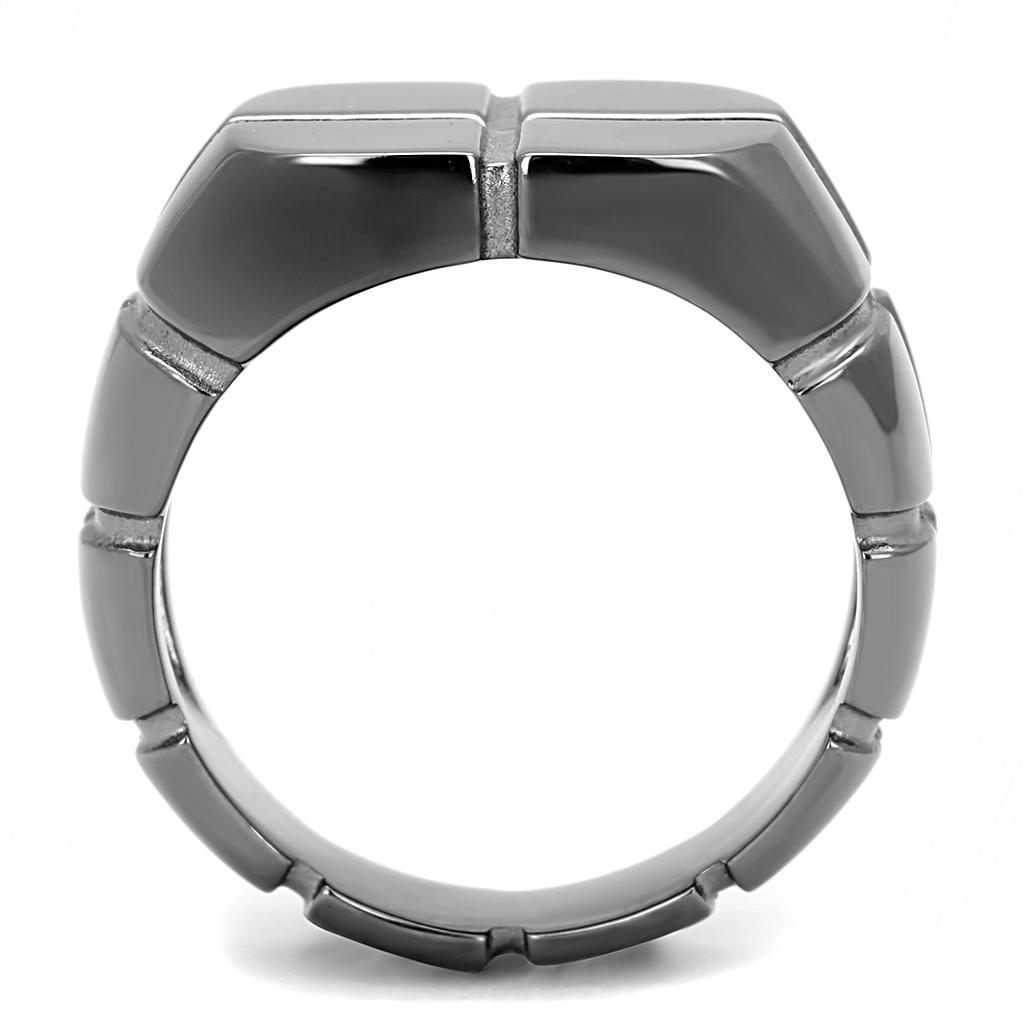TK3273 - IP Light Black (IP Gun) Stainless Steel Ring with No Stone