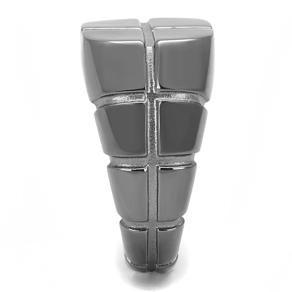 TK3273 - IP Light Black (IP Gun) Stainless Steel Ring with No Stone